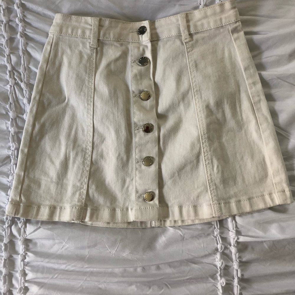 White jean skirt